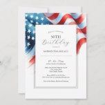 50th Birthday Invitations Am<br><div class="desc">These 50th birthday invitations feature an American flag framed boarder in watercolor shades of red, white and blue. Use the template fields to add your custom details. Order printed cards or printable invitations. An excellent choice for 4th of July and patriotic birthdays. Use the template fields to customize for a...</div>