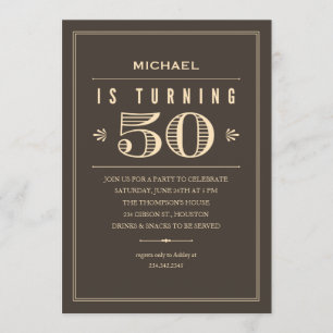 50th Birthday Invitations for Men