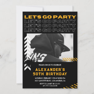 50th birthday invitations Men Photo Spray paint