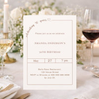 50th birthday ivory simple modern