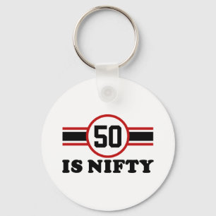 50th Birthday Keychain