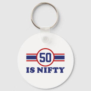 50th Birthday Keychain