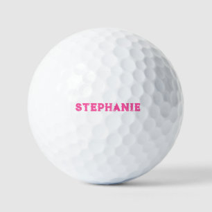 50th Birthday Lady Golfer Pink Name  Golf Balls