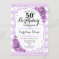 50th Birthday -  Lavender White Purple Flowers