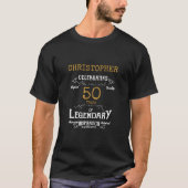 50th Birthday Legendary Black Gold Retro T-Shirt (Front)