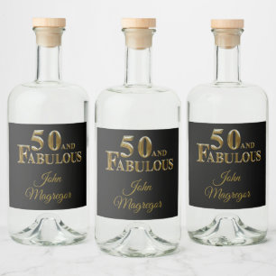 50th Birthday Liquor Bottle Label