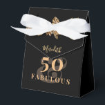 50th Birthday Luxury Golden Flowers Elegant Classy Favor Box<br><div class="desc">Luxurious floral ornament with name and age to personalize for chic birthday parties.
Main colours of this template : black,  white and gold (regular inks are being used,  not metallic ones).</div>