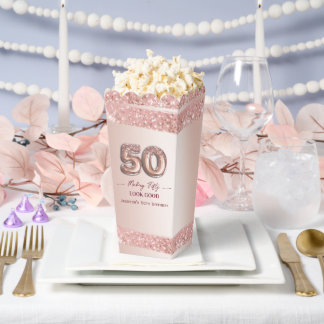 50th Birthday Making 50 Look Good Rose Gold Favor Box