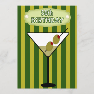 50th Birthday Martini Party Invitation