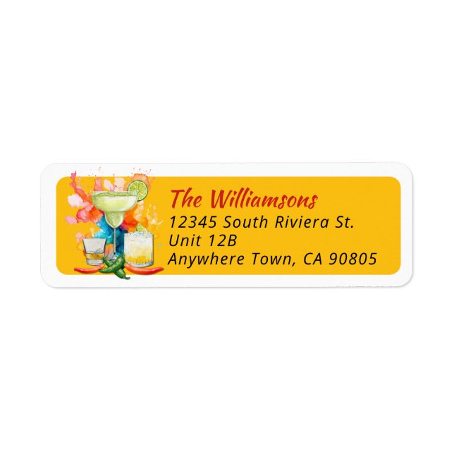 50th Birthday Mexican Fiesta Return Address (Front)