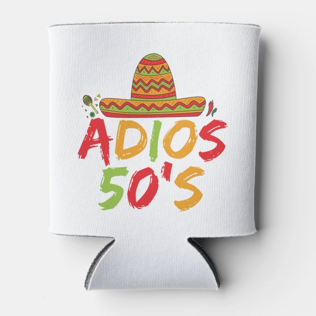 50th Birthday Mexican Party Cinco de Mayo Fiesta  Can Cooler (Front)