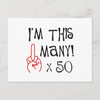50th birthday Middle Finger Salute Postcard