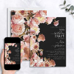 50th Birthday Modern Moody Dark Pink Script Floral Invitation<br><div class="desc">Treat your loved one to a day they will never forget with this stunning 50th Birthday Modern Moody Dark Pink Script Floral Invitation! Perfect for adding a touch of modern elegance to the big event, this invitation features photographs of real flowers in a beautiful blush pink theme, giving you and...</div>