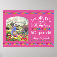 50th Birthday Most Fabulous Gems Pink Your Photo