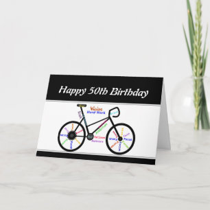 50th Birthday Motivational Bike Bicycle Cycling Card