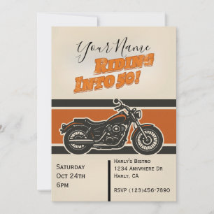 50th Birthday Motorcycle Invitation