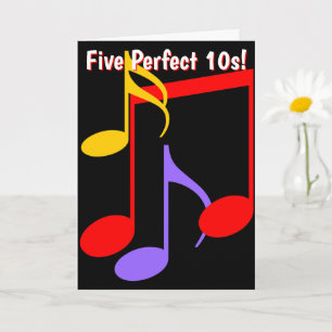 50th Birthday Music Notes Folded Greeting Card