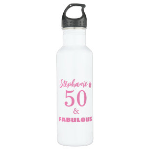 50th Birthday Name Monogram Gift Party Favor 710 Ml Water Bottle