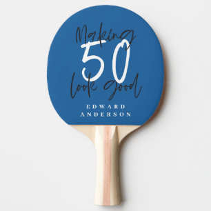 50th birthday name personalized favor gift ping pong paddle