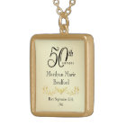 50th Birthday Necklace Keepsake Pendant