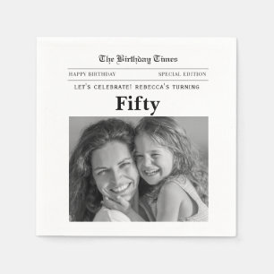 50th Birthday Newspaper Paper Napkins