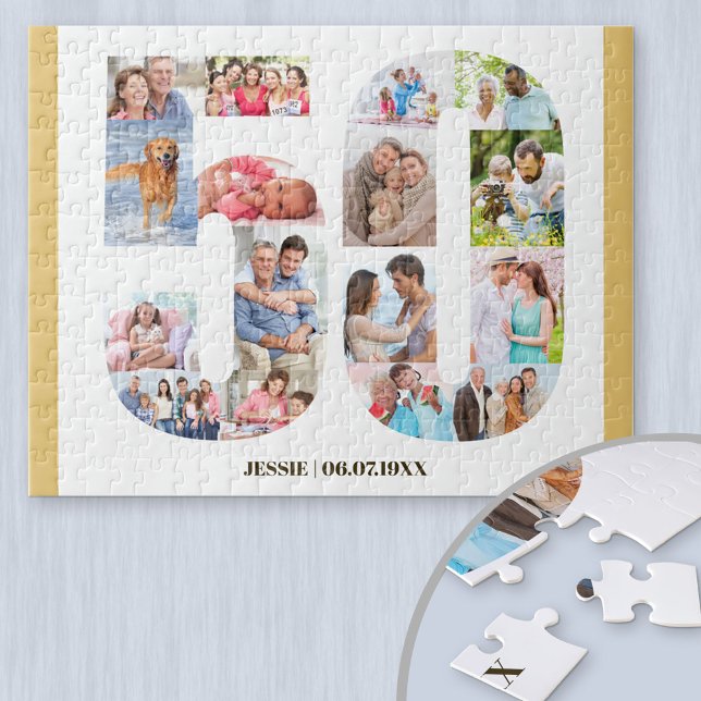 50th Birthday Number 50 Custom Photo Collage Jigsaw Puzzle (Creator Uploaded)