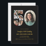 50th Birthday Number 50 Photo Collage Modern Black Invitation<br><div class="desc">Mark fifty years of wonderful memories and adventures with this captivating 50th Birthday Number Photo Collage. This customizable template is the perfect blend of creativity and sentiment, allowing you to create a truly memorable gift for your loved one's special day. Capture the essence of incredible years in a single masterpiece...</div>
