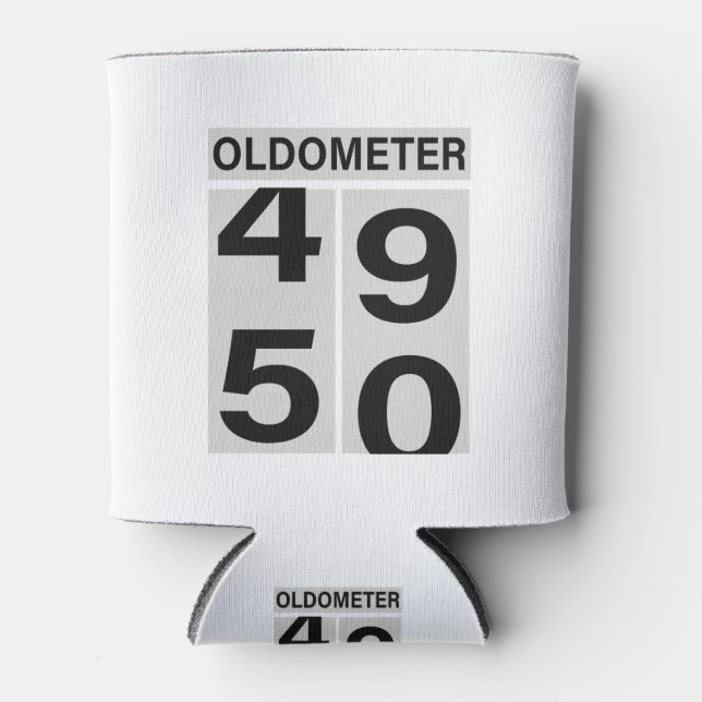 50th Birthday Oldometer Can Cooler (Front)