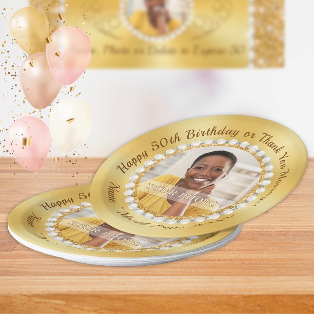 50th Birthday Paper Plates, Personalized 50th Plate (Creator Uploaded)