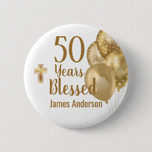50th Birthday Party  2 Inch Round Button