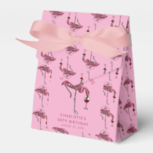 50th Birthday Party 50 and Fab Pink Flamingo Favor Box