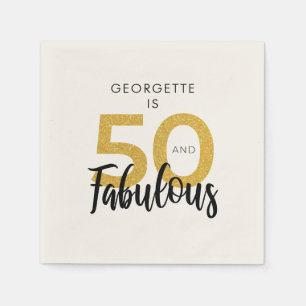 50th Birthday Party 50 and Fabulous Personalized Napkin