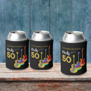 50th Birthday Party 50 Rocks Personalized Can Cooler