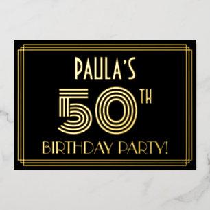50th Birthday Party — Art Deco Style “50” + Name