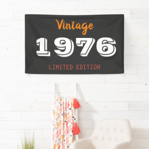 50th Birthday Party Banner – Vintage 1976 Limited 