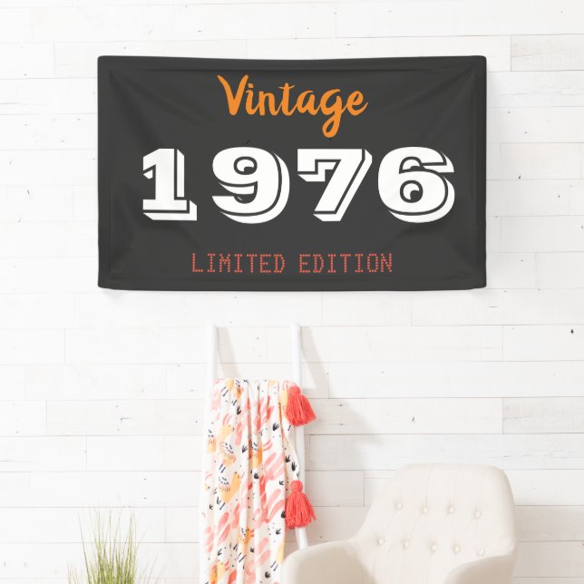 50th Birthday Party Banner – Vintage 1976 Limited  (Insitu)