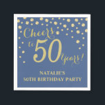 50th Birthday Party Blue and Gold Diamond Napkins<br><div class="desc">50th Birthday Party Invitation with Blue and Gold Glitter Diamond Background. Gold Confetti. Adult Birthday. Man or Woman Birthday. For further customization,  please click the "Customize it" button and use our design tool to modify this template.</div>