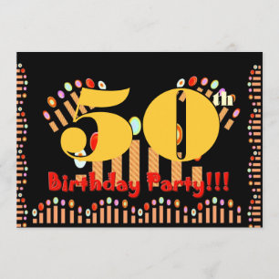 50th Birthday Party Candles Invitation Template