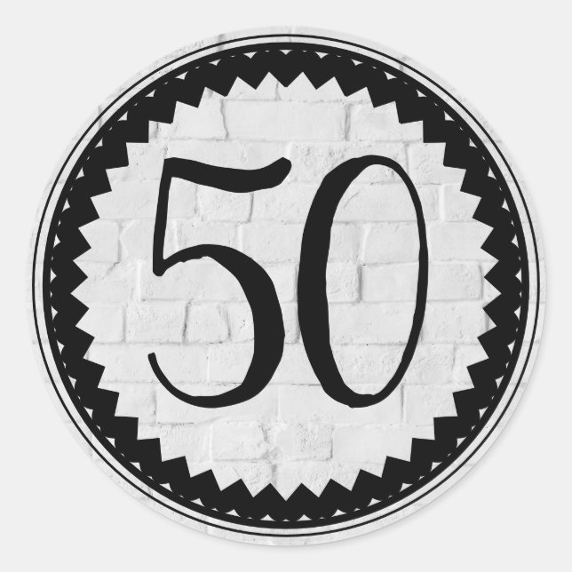 50th Birthday Party Classic Round Sticker (Front)