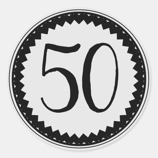 50th Birthday Party Classic Round Sticker (Front)