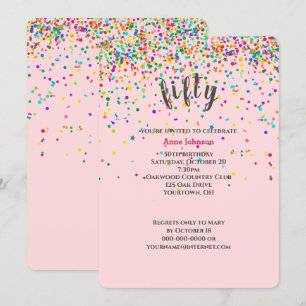 50th Birthday Party confetti Invitation