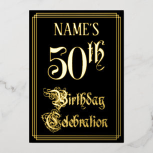 50th Birthday Party — Fancy Script & Custom Name