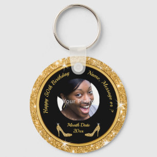 50th Birthday Party Favours for a Woman, 50th Keychain