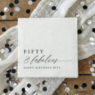 50th Birthday Party Fifty & Fabulous Modern Napkin
