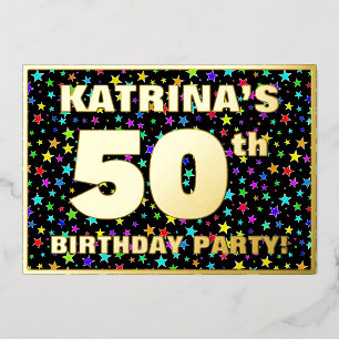 50th Birthday Party — Fun, Colourful Stars Pattern