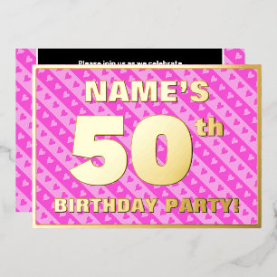 50th Birthday Party — Fun Pink Hearts and Stripes