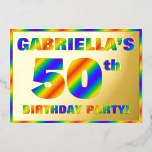 50th Birthday Party — Fun, Rainbow Spectrum “50”