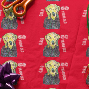 50th birthday party funny The Scream OMG Wrapping Wrapping Paper