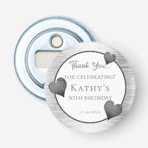 50th Birthday Party Gift Silver Bottle Opener