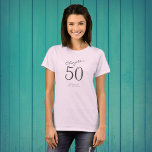 50th Birthday Party Grey Script Pink T-Shirt<br><div class="desc">Embrace the fabulous milestone of turning 50 with our eye-catching 50th Birthday Party Grey Script Pink T-Shirt. Discover how this trendy and comfortable tee makes an unforgettable statement during your golden celebration.</div>